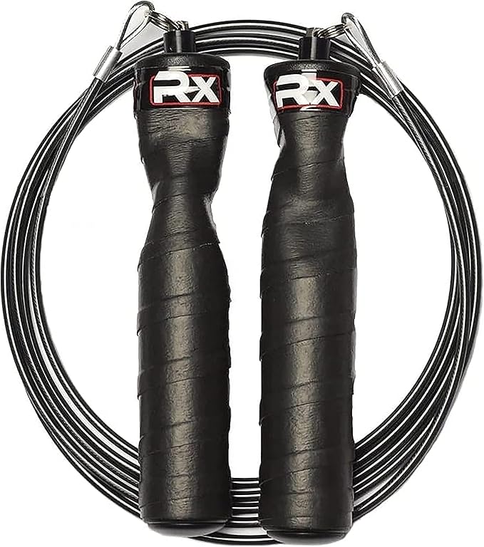 Rx Smart Gear Jump Rope - Black Ops Ergonomic Handles with Trans Black Cable Buff 3.4 | Jump Smart Weighted Speed Rope for...