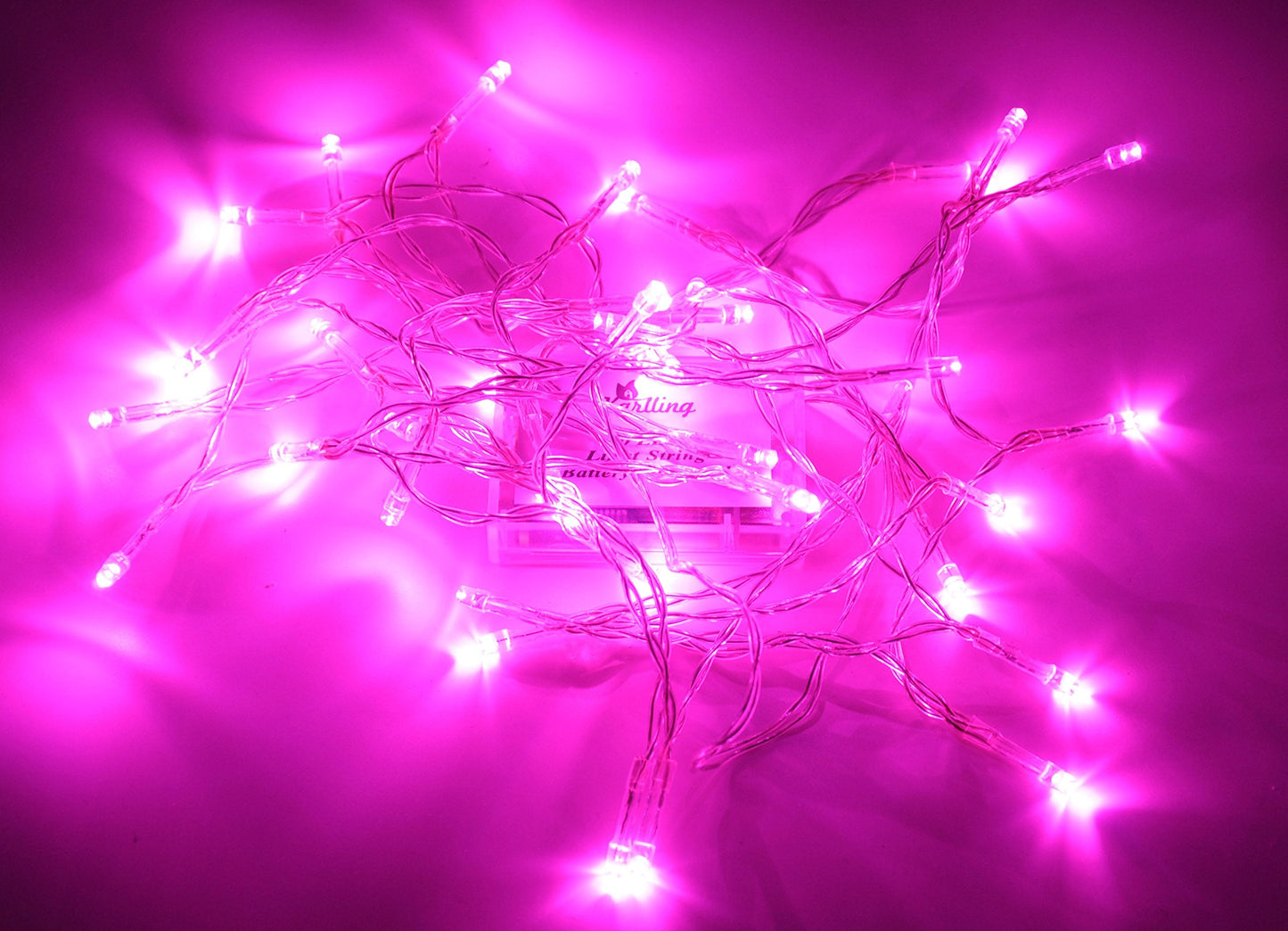 Karlling Pink 40 LED Fairy Light String - Battery Operated Decorations for Wedding, Xmas, Valentines Day