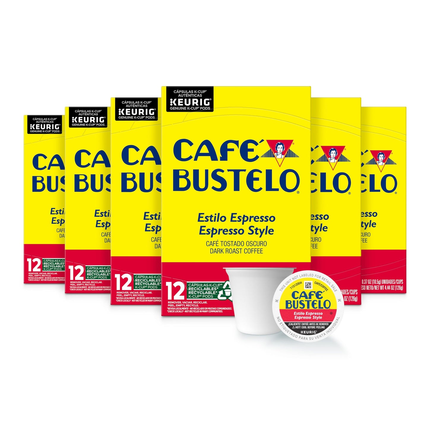 Caf   Bustelo Espresso Style Dark Roast Coffee, 72 Count Keurig K-Cup Pods