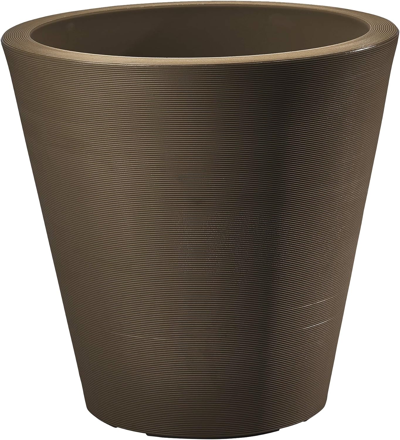 Crescent Garden Madison Planter– Weather-Resistant, Double Walled Indoor/Outdoor Plant Pot with Drain Hole – Extra Large Commercial Size Pot, 34-Inch (Mocha)