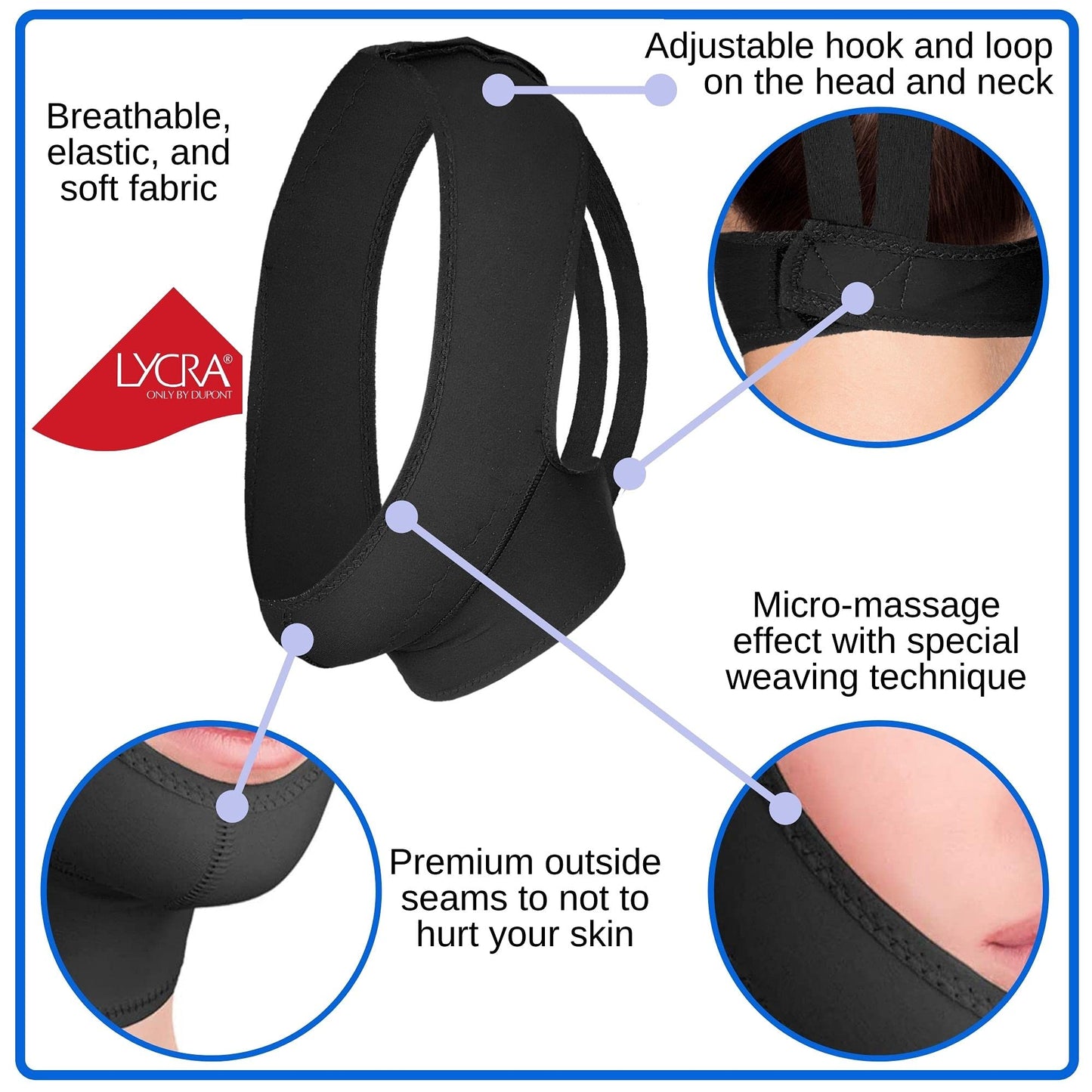 Post Surgical Chin Strap Bandage for Women - Neck and Chin Compression Garment Wrap - Face Slimmer, Jowl Tightening (S)