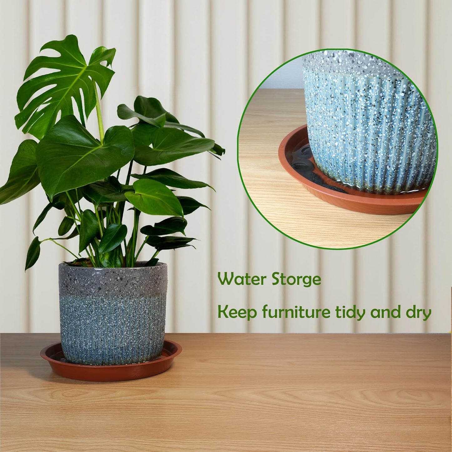 6 Pack 6 Inch Round Plant Saucers for Less 5 Inch Pot Indoors Outdoors Plant Trays for Pots Planter Saucer Plastic Plant Drip Tray Flower Planter Water Tray for Potted Plant(Black, 6"(6pcs))