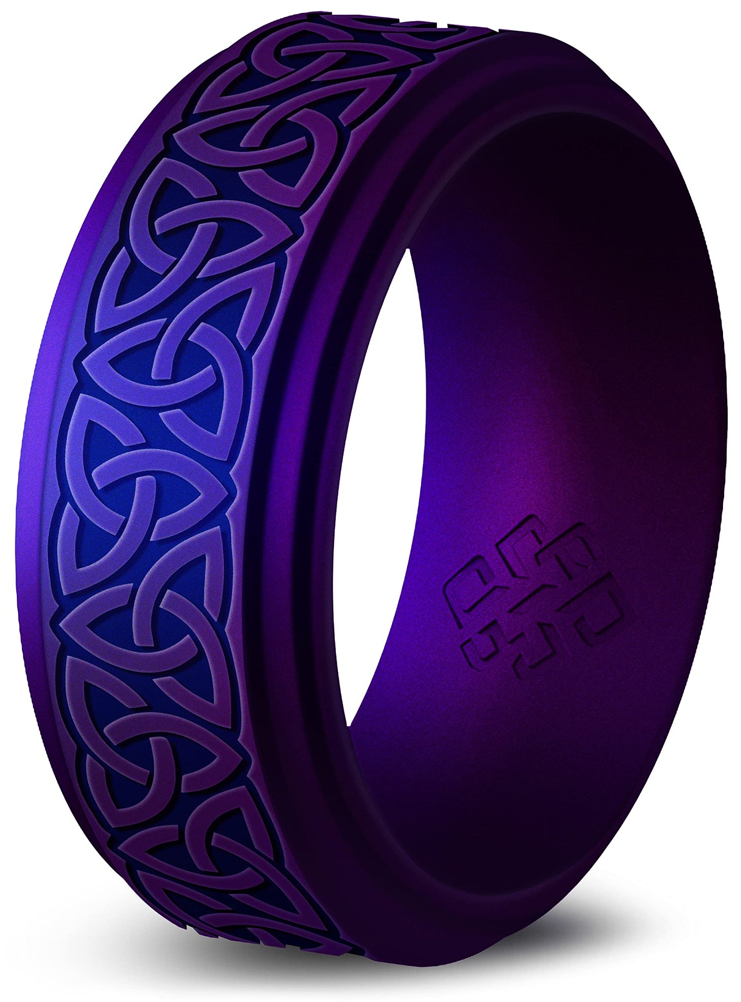 Knot Theory Trinity Silicone Ring for Men - Cosmic Purple Size 10, Breathable Comfort Fit 8mm Bandwidth