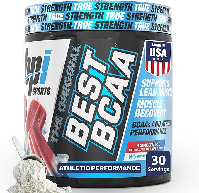 BPI Sports Best BCAA - The Building Blocks of Protein and Muscle - Post-Workout Recovery - Weight Loss Support - Rainbow Ice, 30 Servings, 300 g
