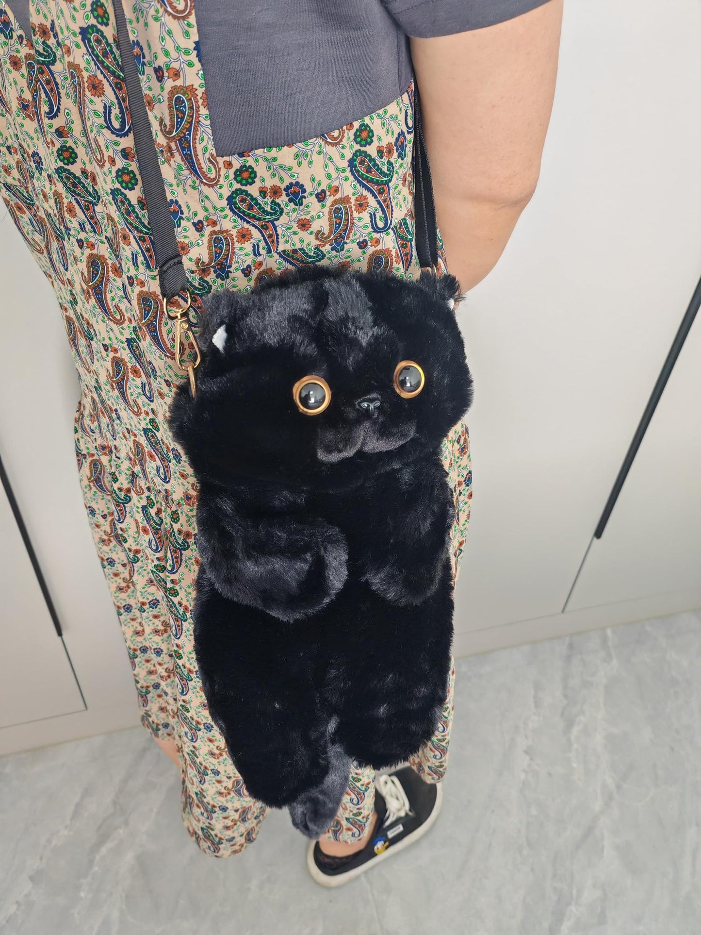 HUIJUFU Women's Cat Shaped Purse - Black Crossbody Shoulder Bag