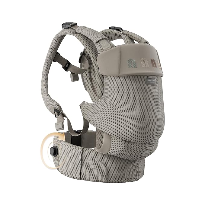 Rainbow Baby Carrier Newborn to Toddler, Breathable Mesh Baby Carrier with Adjustable Waist Rotary Knob, Enhanced Lumbar Support, Ergonomic, Sunshield,Lightweight Infant Carrier for 7-33 lbs