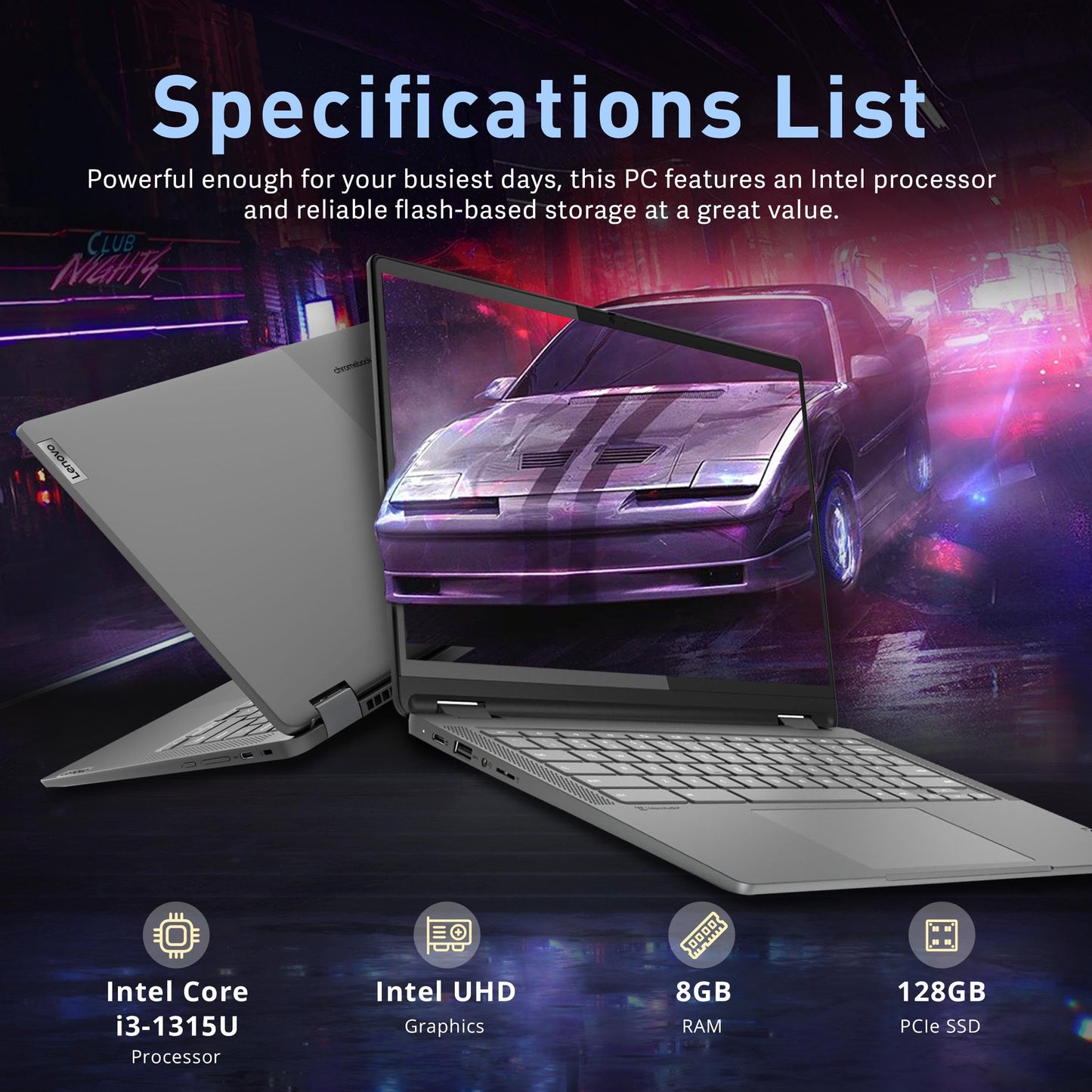 Lenovo Ideapad Flex 5I 14 Fhd 2-In-1 Touchscreen Laptop, Intel I3-1315U, 8Gb Ram, 128Gb Ssd, Intel Uhd Graphics, Backlit Keyboar