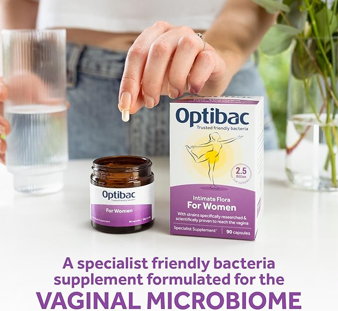 Optibac Probiotics For Women - Vegan Probiotic to Support Vagina Flora and Urinary Tract Health, 2.5 Billion CFU - 30 Capsules