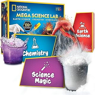 National Geographic Mega Science Lab - Kit for Kids with 75 Easy Experiments, Featuring Earth Science, Chemistry Set, and ...
