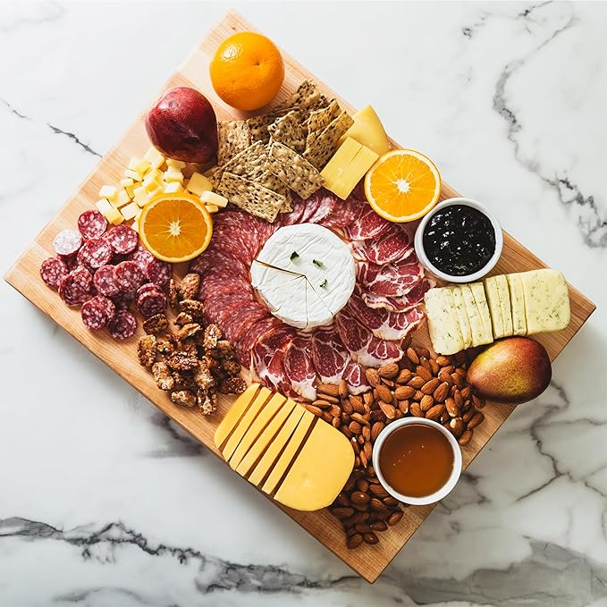 John Boos RA-Board Series Rectangular Wooden Maple Cutting Board 30”x23.25” – 2.25” Thick, 42-lb Reversible Butcher Block with Edge-Grain & Finger Grips – Made in the USA