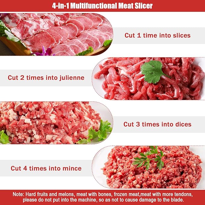 Meat Cutter Machine,850W Commercial Meat Slicer,Stainless Steel Electric Meat Slicer Machine for Home Kitchen,Restaurant,Supermarket (3.5MM)