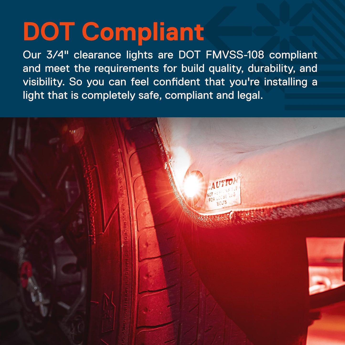 Online Led Store 3/4 Round Red Led Marker Light - 3 Wire, Ip67 Waterproof, Dot Certified For Trailers And Trucks