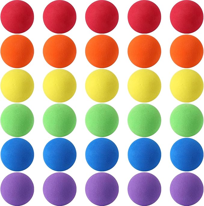 kymqlyw Mini Soft Foam Balls Assorted Play Balls Lightweight for Crafts, Birthday Party Favors and Gifts