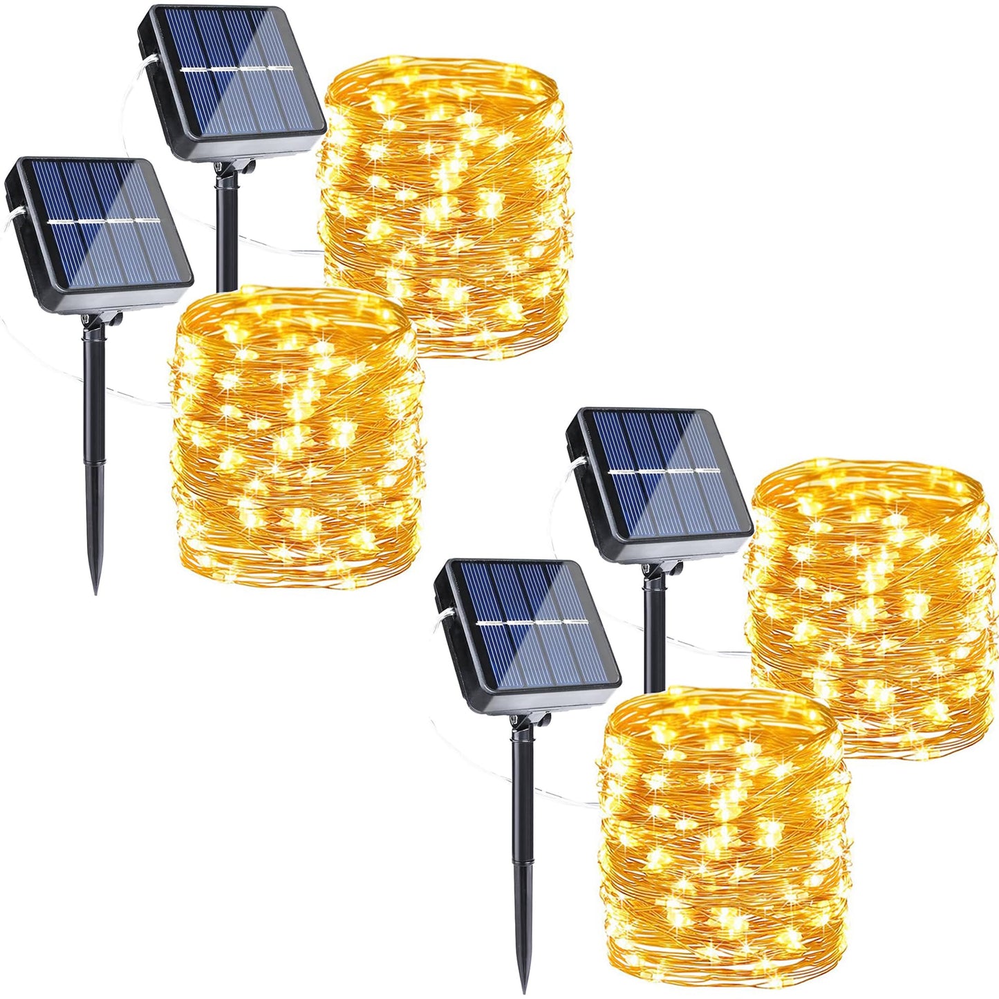 Joomer Solar Fairy Lights 320LED 104FT Waterproof 8 Modes Outdoor Decoration Warm White SSM0080-S-2V