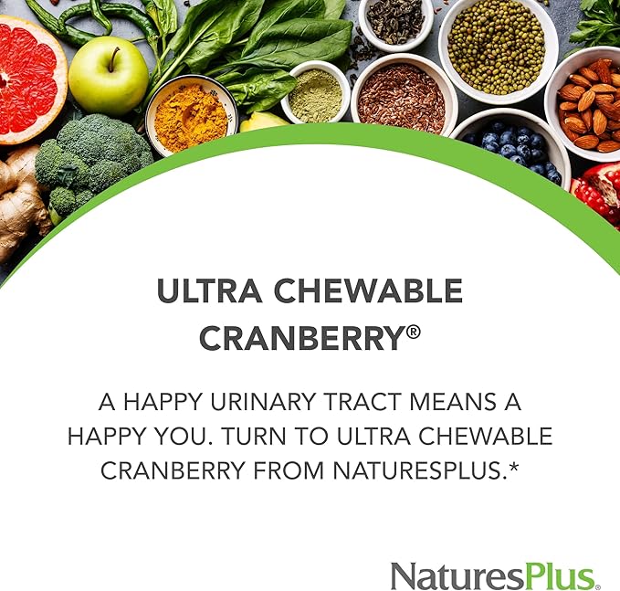 Natures Plus Ultra Chewable Cranberry - 90 Love Berries Tablets, Pack of 2 - Promotes Urinary Tract Health - Non-GMO, Gluten Free - 90 Total Servings