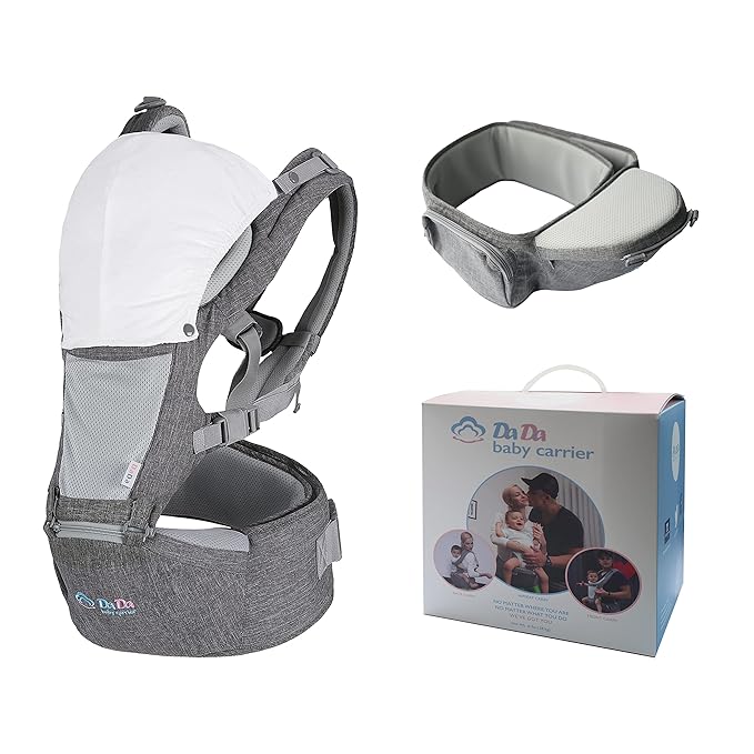 Texas Design Safety Certified Ergonomic DADA Hip Seat Baby Carrier Newborn to Toddler, Lumbar Support Waist Stool, Airflow Mesh for Nursing Hiking Travel Indoor