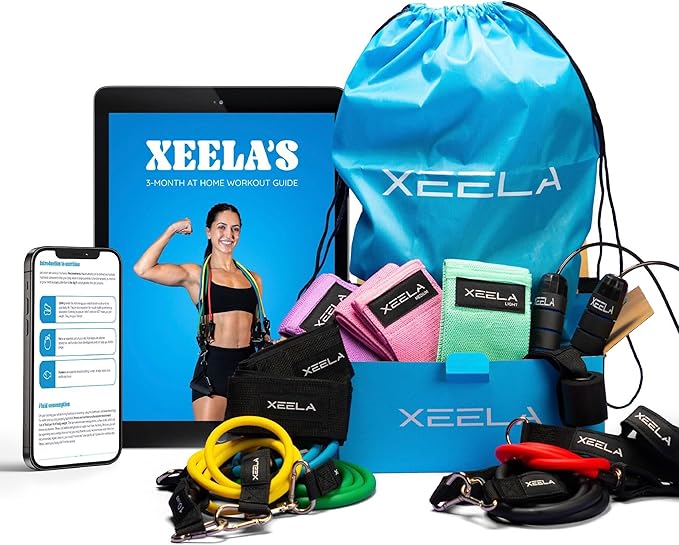 Xeela Full Body At Home Workout Equipment with 3-Month Digital Guide Included, Quality Portable Fitness Equipment with Jum...