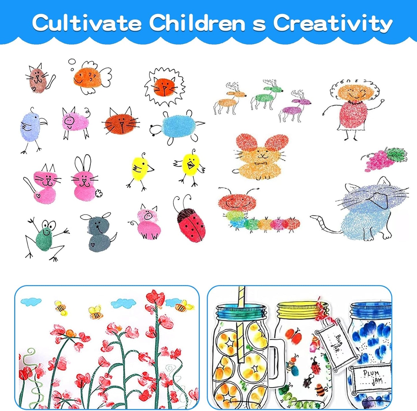 MoloTAR 8 Colors Rainbow Washable Large Ink Pads for Rubber Stamps Kids (Pack of 8)