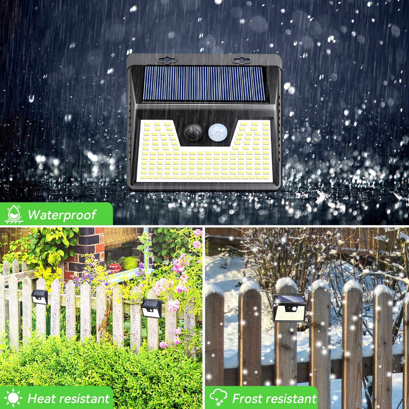 nipify Solar Outdoor Lights Motion Sensor 140 LED 8 Pack Waterproof Cool White Plastic Model WS