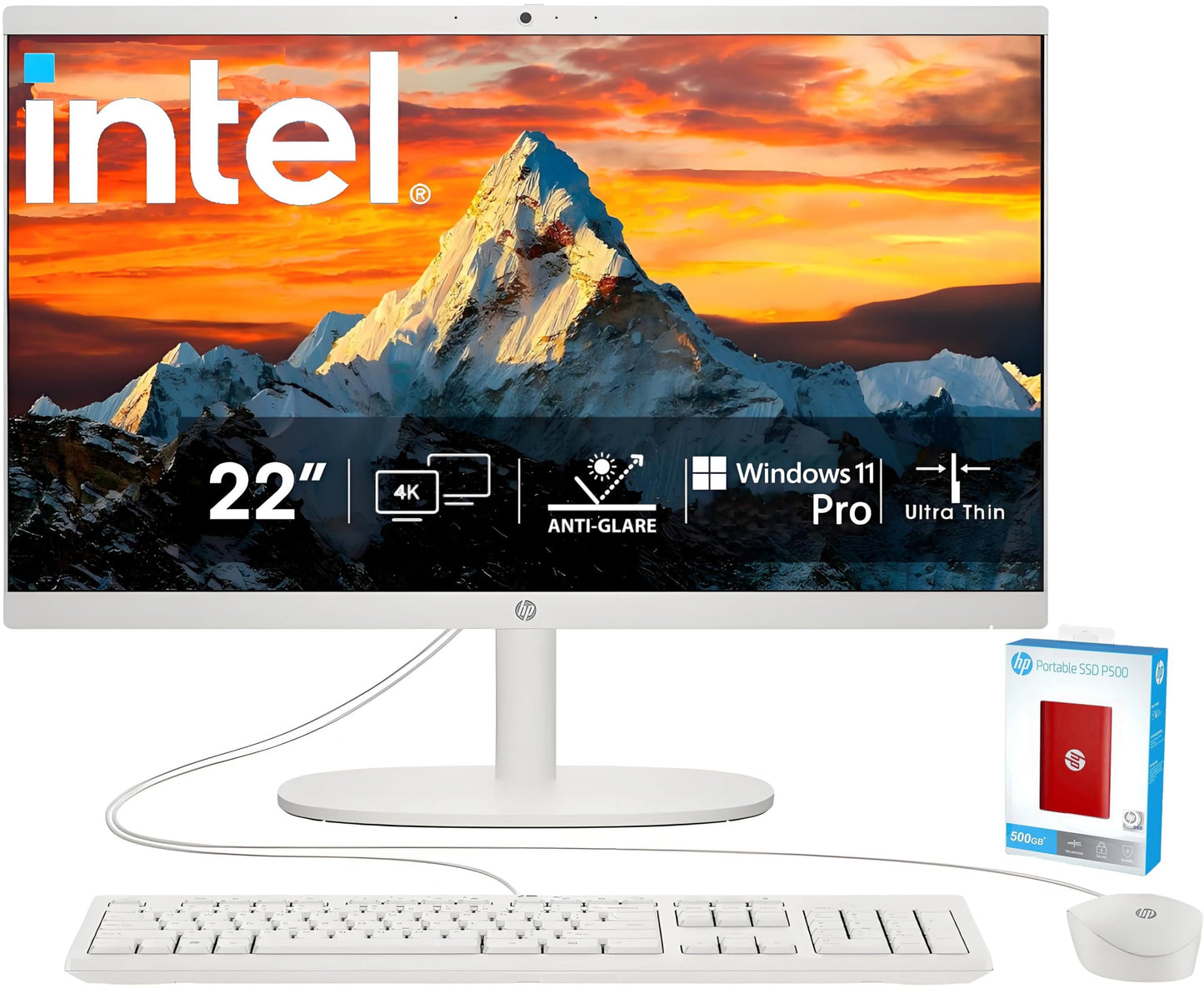 Hp 22 Fhd All-In-One Desktop Computer For Business And Everyday Use  2025 Intel Dual-Core Processor  64Gb Ram  2.5Tb Storage  Hd