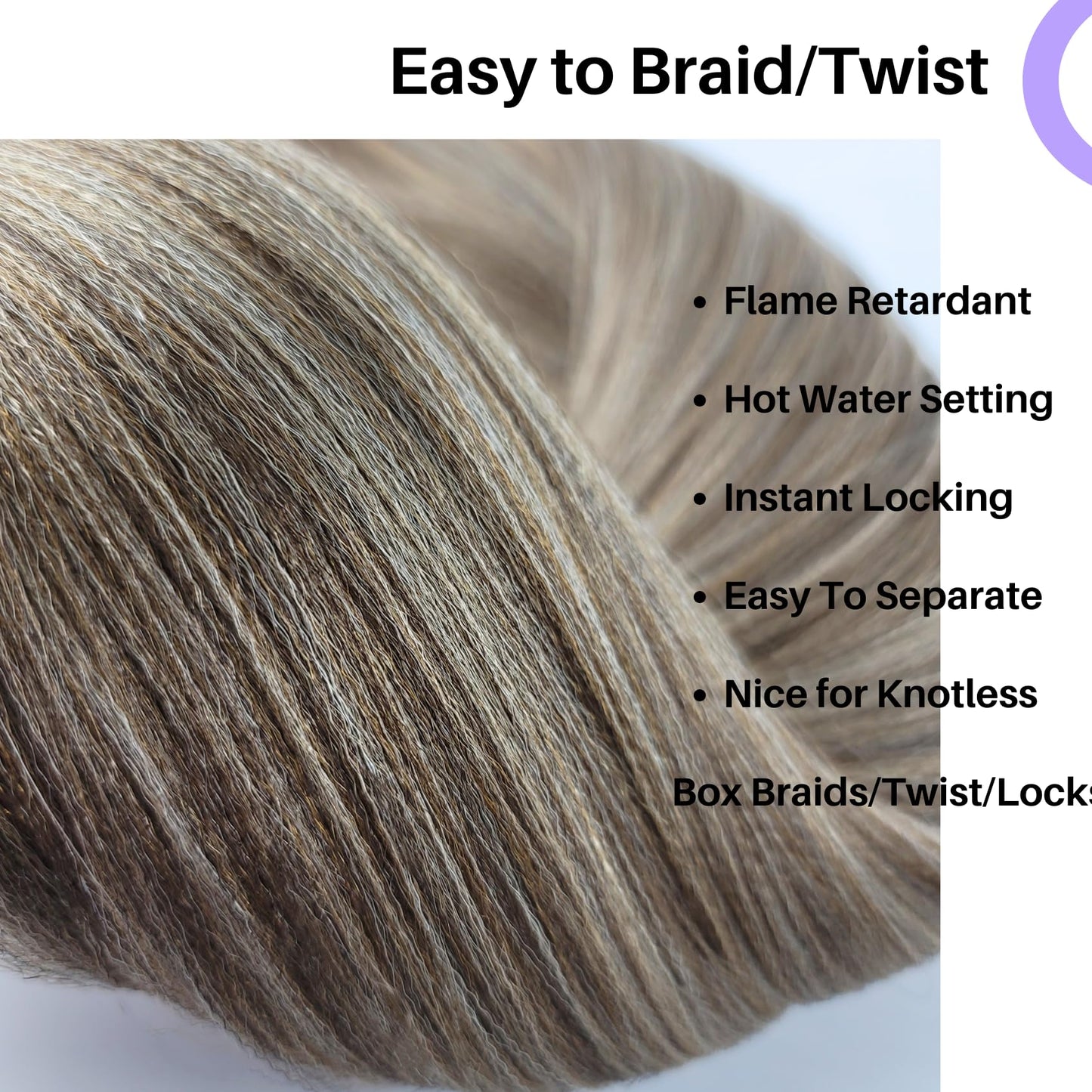 Ash Brown Braiding Hair Pre Stretched 16Inch 4/27/613# Mixed Synthetic Kids Braid in Hair Extension for Braiding
