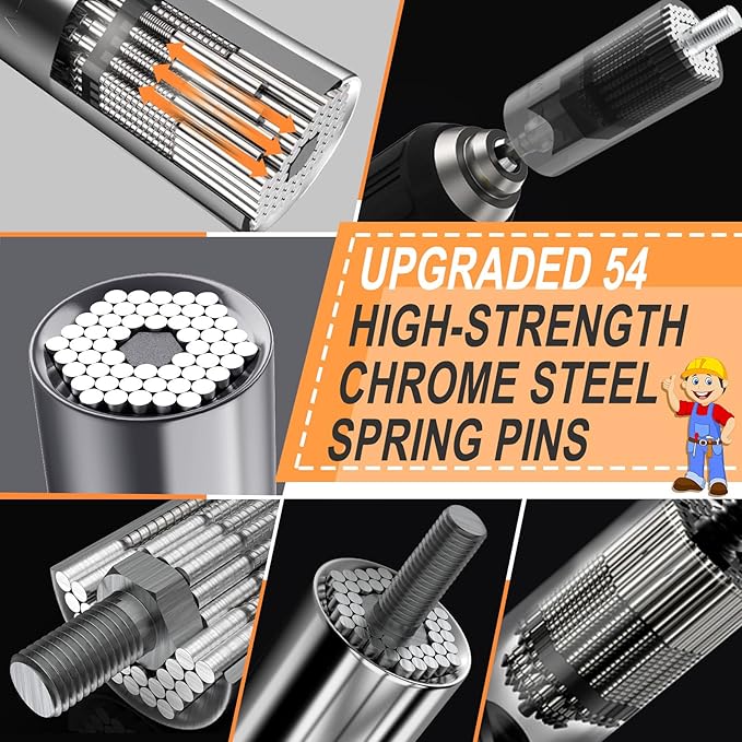 Stocking Stuffers for Men Super Universal Socket Tools Gifts for Men, Grip Set with Power Drill Adapter Cool Stuff Gadgets Present Ideas Gifts for Dad Husband Him Adults Mens Gifts Christmas for Women
