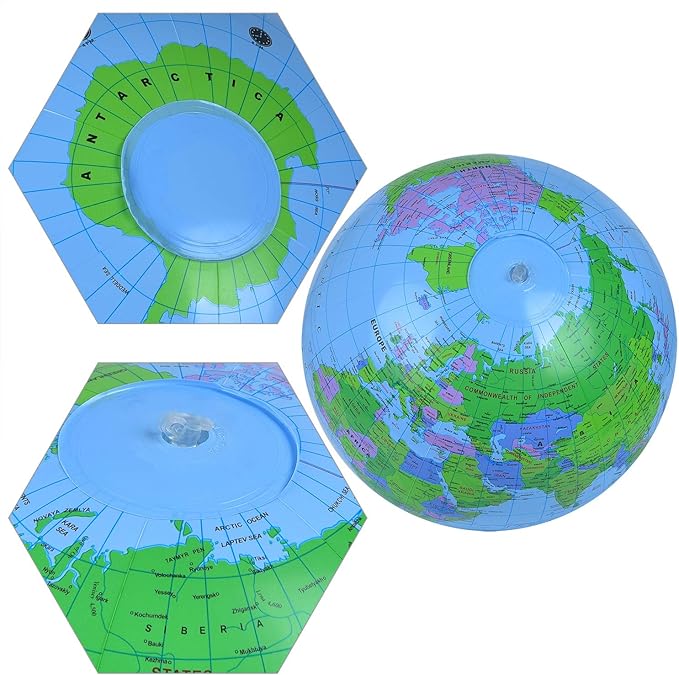 Coopay 12 Pack Inflatable Globe PVC World Globe Inflatable Earth Beach Ball Swimming Pool Ball Birthday Beach Party Decoration Summer Water Games Gifts for Beach Playing or Teaching