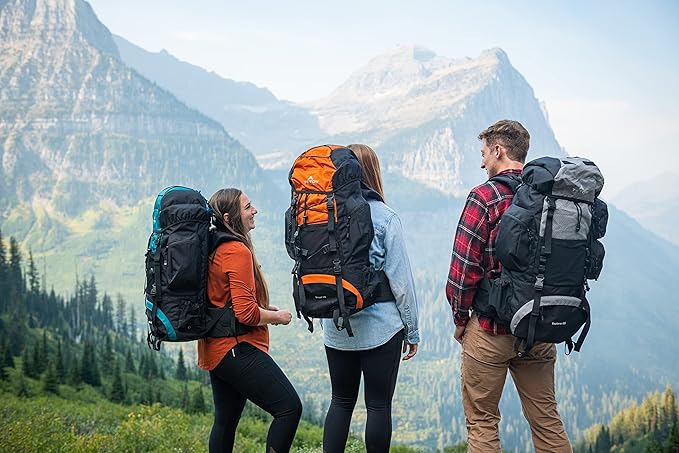 TETON 65L Scout Internal Frame Backpack for Hiking, Camping, Backpacking, Rain Cover Included
