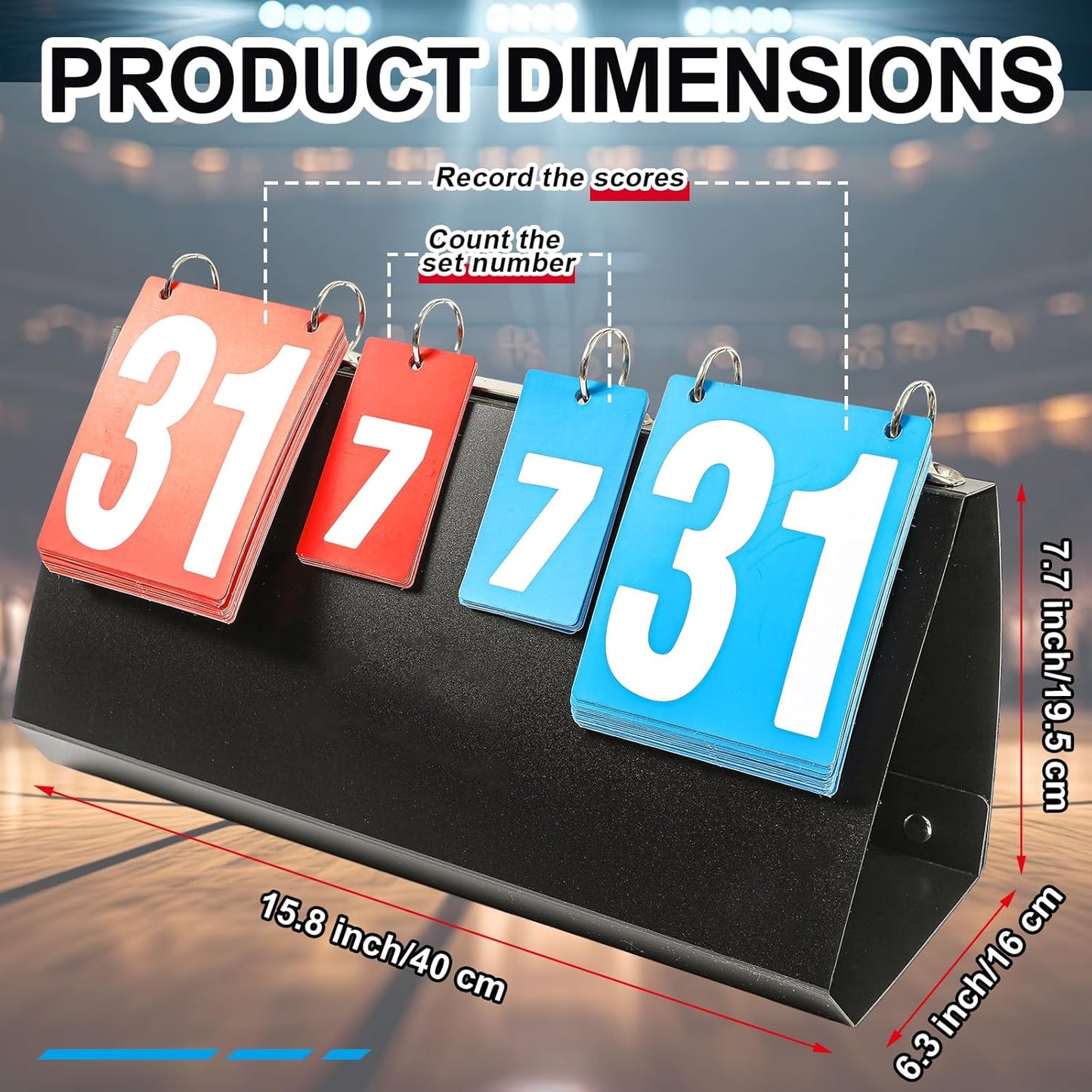 Yeaqee Portable Score Keeper with Storage Bag Flip Basketball Scoreboard Tabletop Scoreboard Flipper for Indoor Outdoor Sports Match P. E Classroom Activities Game