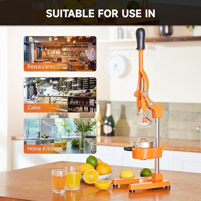CO-Z Hand Press Juicer Machine, Manual Orange Juicer and Professional Citrus Juicer for Orange Juice Pom Lime Lemon Juice, Commercial Lemon Squeezer, Easy to Clean, Orange