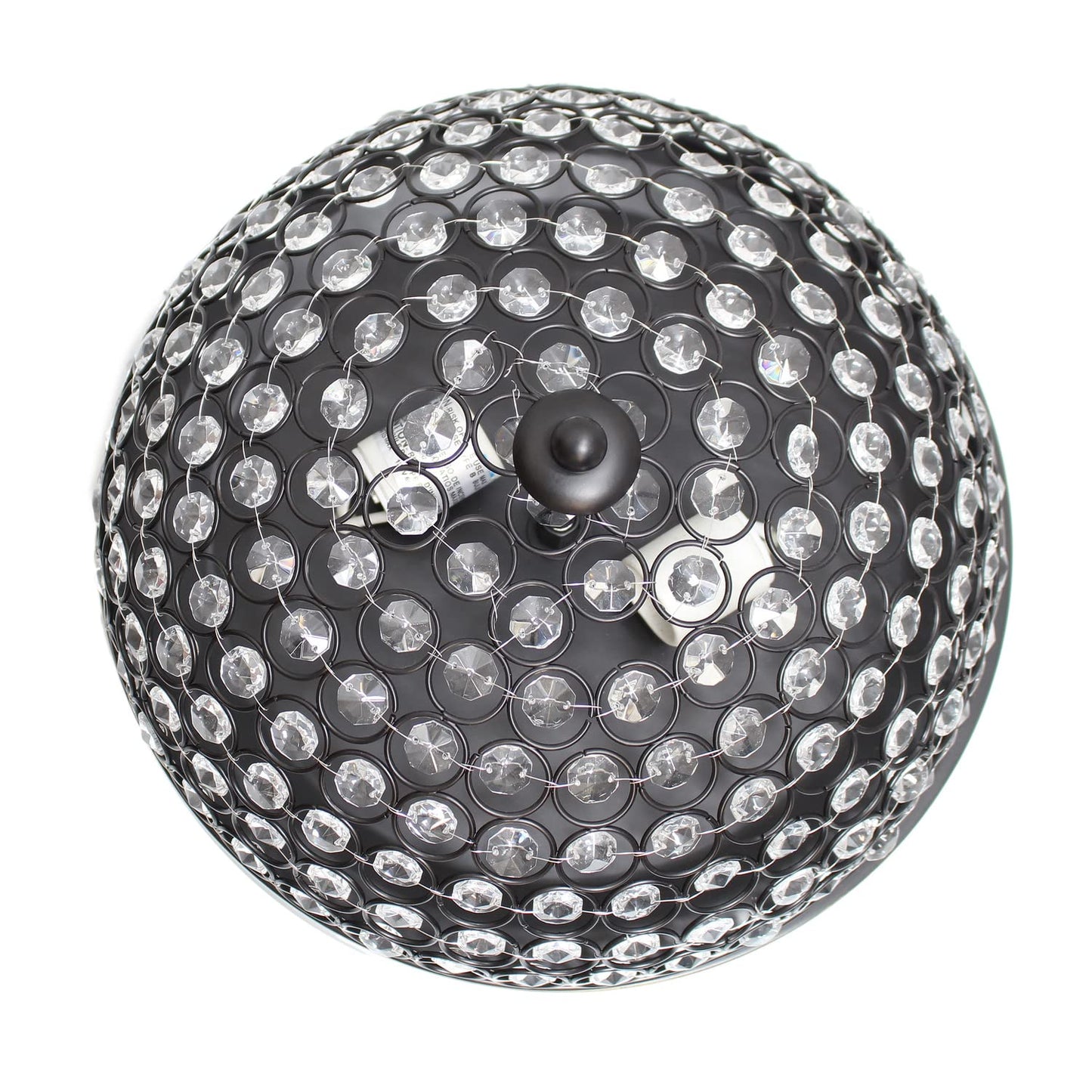 LALIA HOME Crystal Glam 2 Light Ceiling Flush Mount, Restoration Bronze, Model LHM-2000-RZ