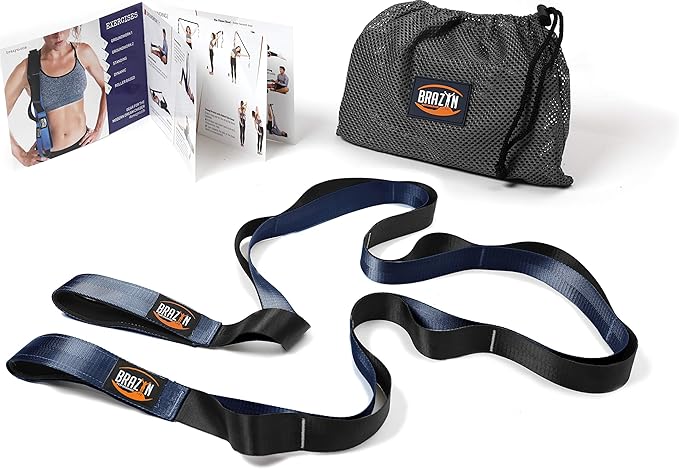Brazyn Mobility Stretching Strap | Multi-Functional 12-Loop Strap for Stretching, Yoga, Physical Therapy, Pilates, Dance a...