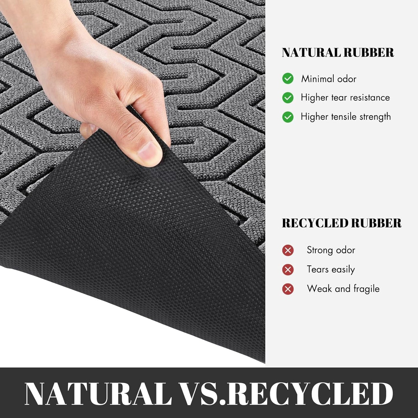 Yimobra 72x24 Indoor Outdoor Runner Rug, Heavy-Duty Entrance Mat for High Traffic Areas, Commercial Grade Welcome Door Mat, Easy Clean Grey