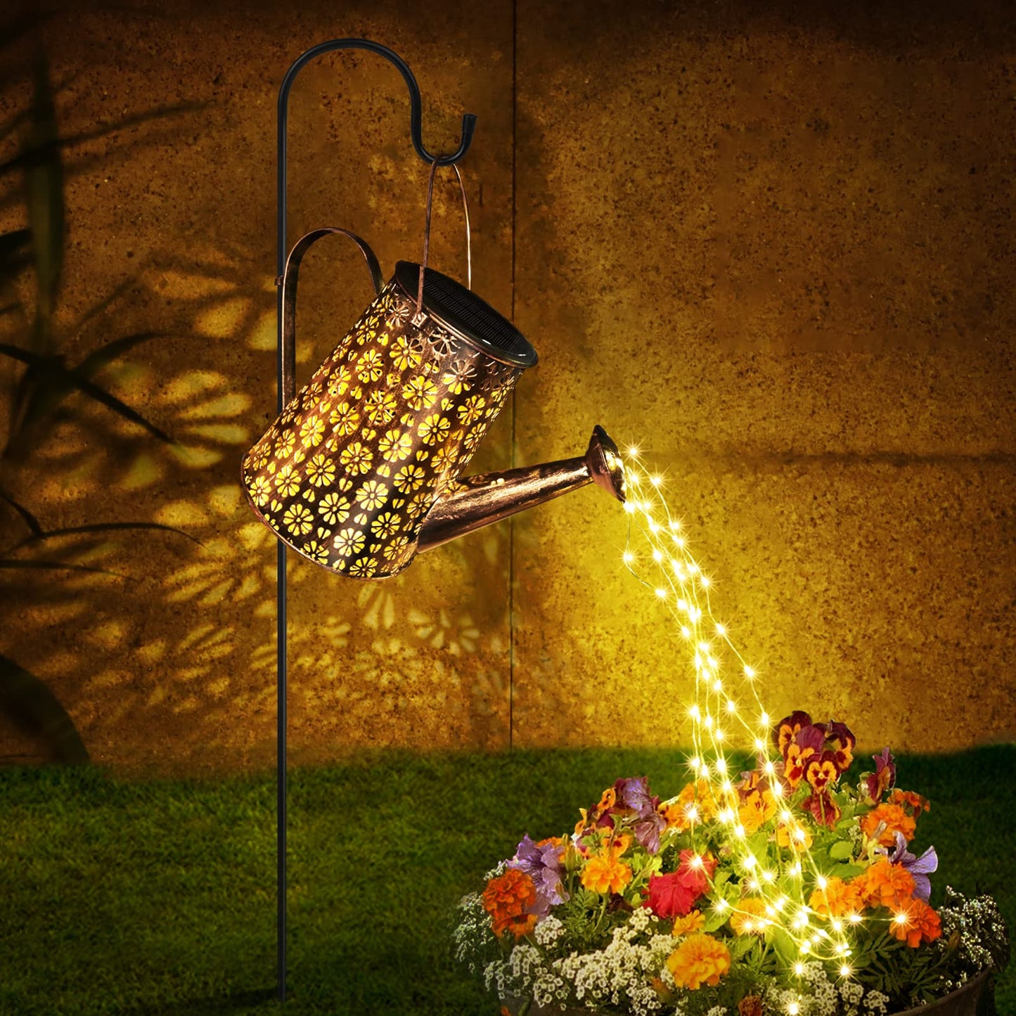 Afootry Solar Watering Can - Waterproof Hanging Lantern For Garden Decor, Metal, Solar Powered, Ideal For Yard And Patio Decorations