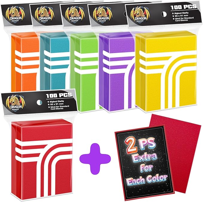 Toyopeny 600 and 12 Matte Card Sleeves - 6 Colors Premium Card Protectors for TCG, Sports Cards, Magic & Collectibles Aci...
