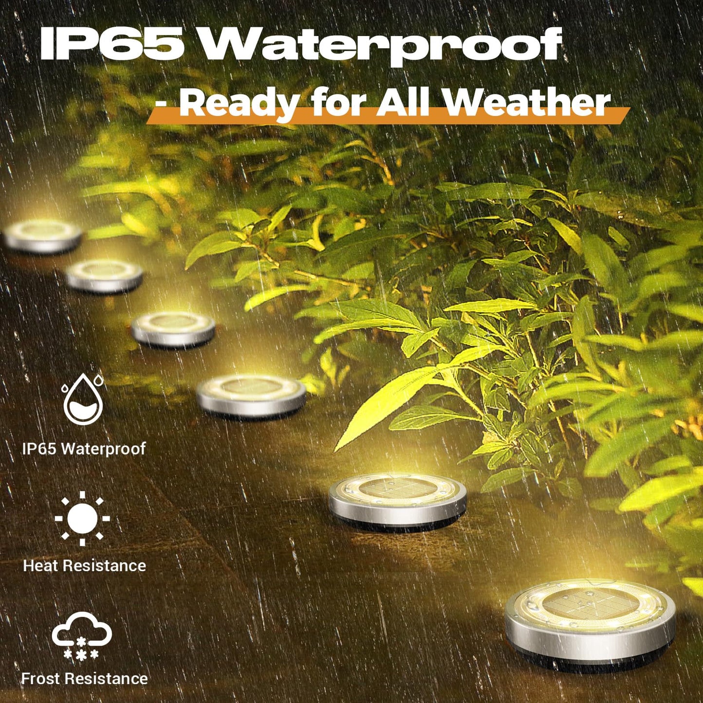 Vighep Solar Ground Lights  18 Pack Flat Solar Light Outdoor Waterproof  Bright Led Solar Disc Lights  3000K Warm White Landscape Lighting For Outside Yard Garden Pathway Driveway Lawn