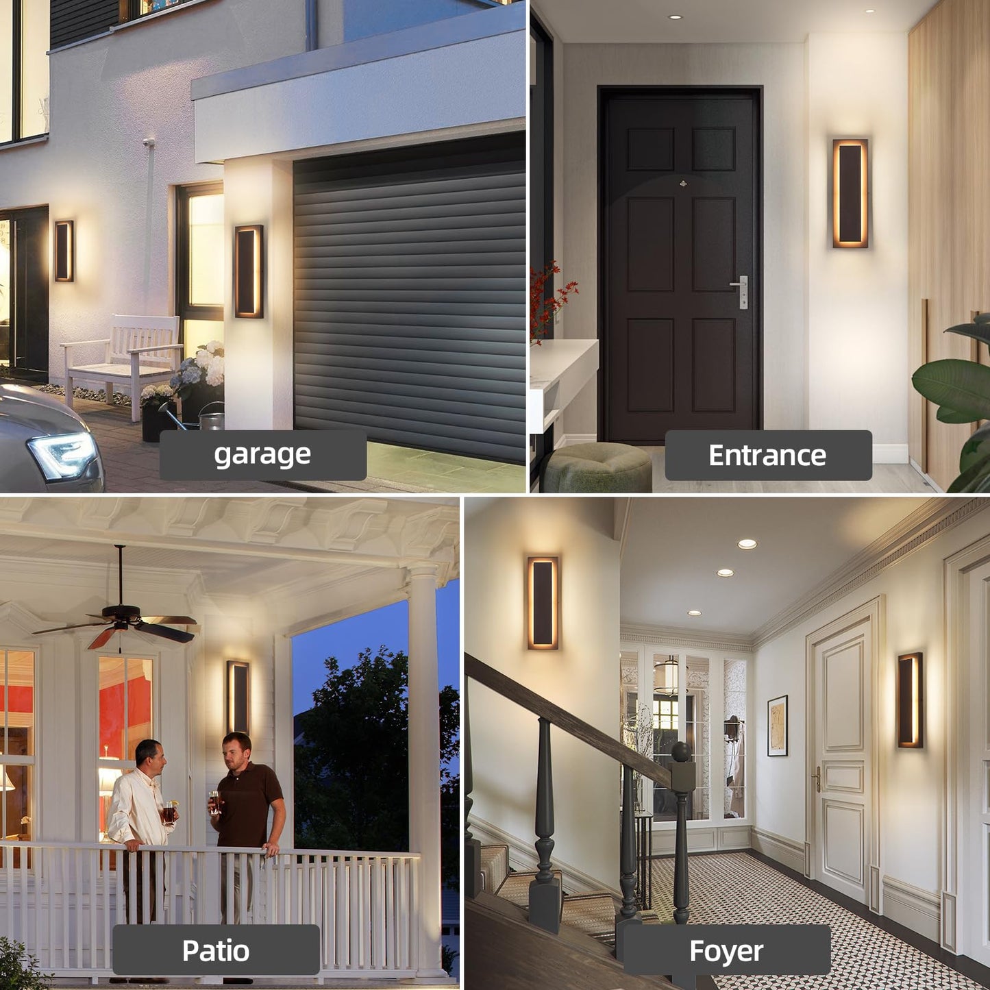 Zsmaiku 15.7 Brown Modern Outdoor Wall Light, Waterproof Led Sconce, Model Mk-108-400Whz-1, Ideal For Porch And Patio