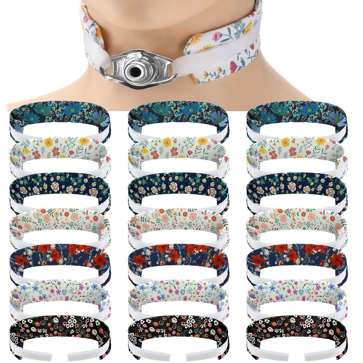 Geiserailie 21 Pcs Tracheostomy Tube Holder Adjustable Tracheostomy Supplies Tube Holder Soft Reusable Tracheostomy Care Kits for Men and Women, One Size Fits Most People