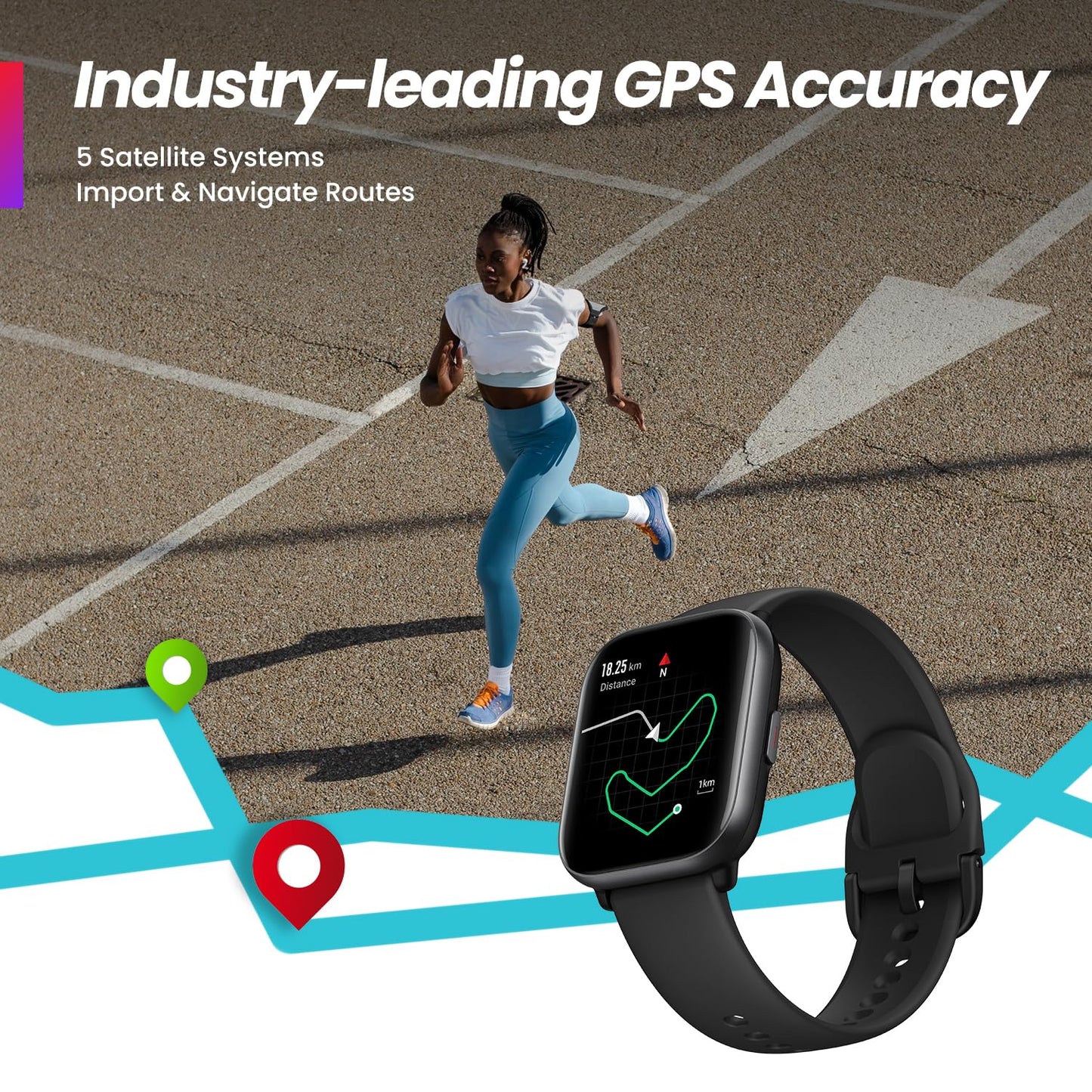 Amazfit Certified Renewed Active Smart Watch for Men & Women, Alexa Built-in, Fitness Tracker with AI, GPS, Bluetooth Calling & Music, 14 Day Battery, Black (Renewed)