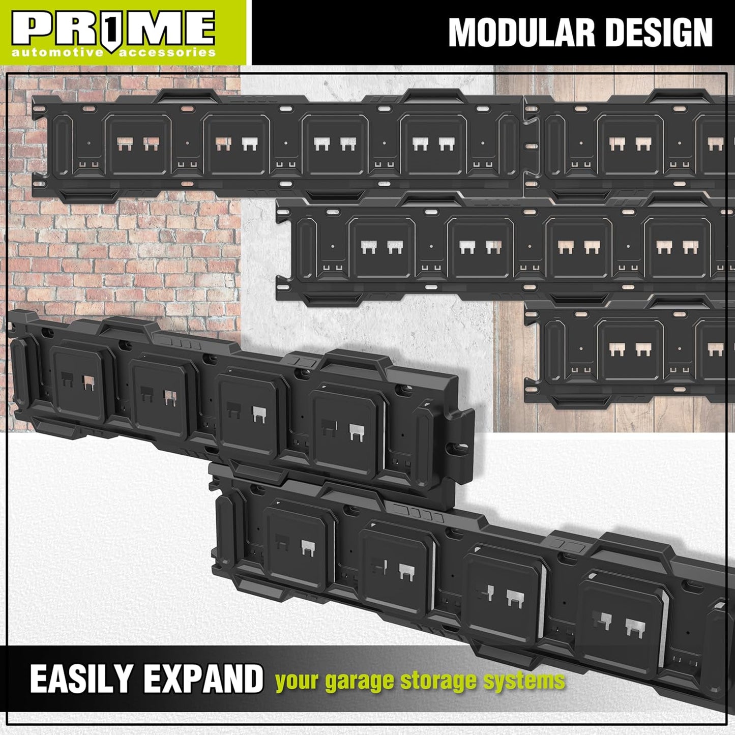 PR1ME 31 Inch Heavy Duty Garage Storage Wall Rails, 2 Pcs Wall Mount Organization Rails, Organization Tool Storage Utility Rack for Hooks