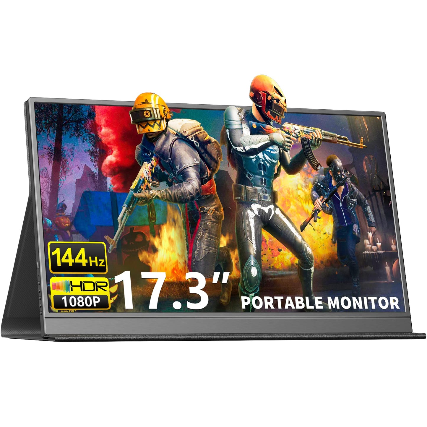 144Hz Portable Gaming Monitor, 17.3  1080P Laptop Monitor, Dual Usb C Hdmi Second Computer Screen, Vesa Gaming Display With Spea