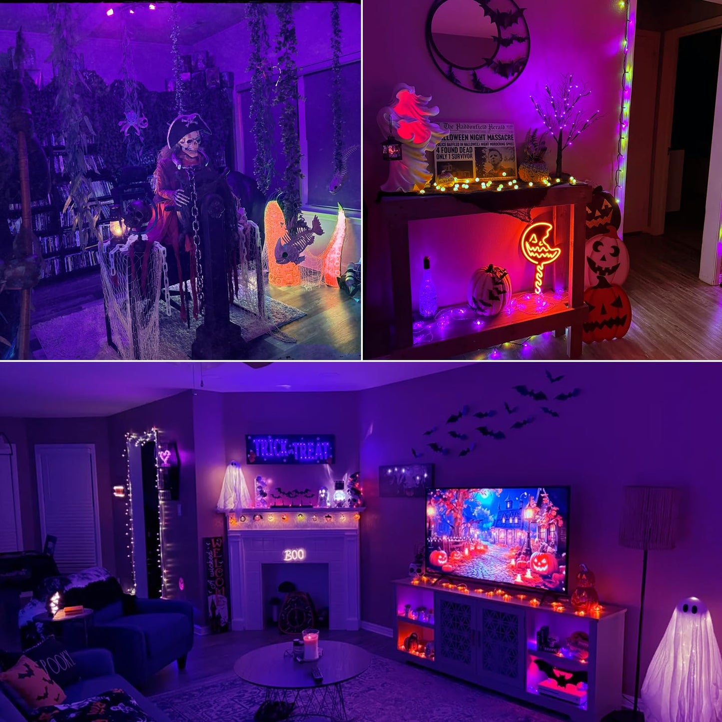 Dorillo Mr16 Purple Led Light Bulbs 6 Pack  6W (50W Equivalent)  Gu5.3 Bi-Pin 12V  Non-Dimmable  38 Beam  Halloween Decorative Lighting For Landscape  Patio  Path