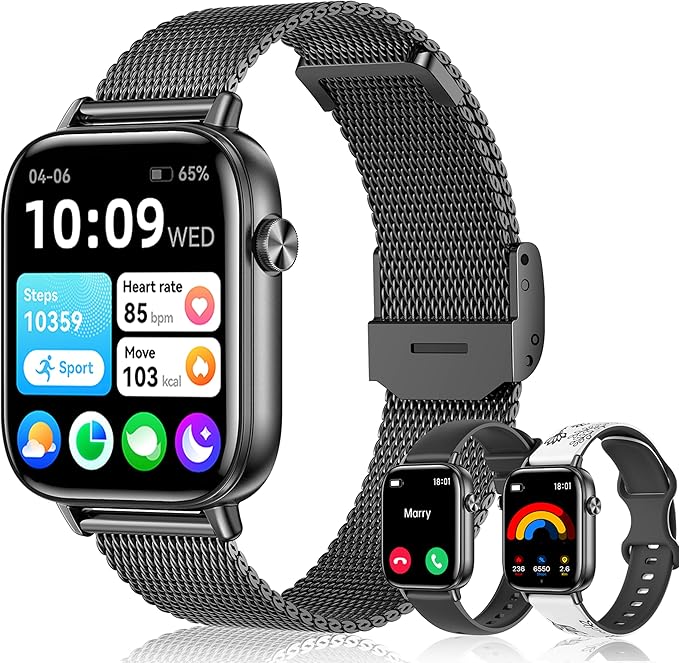 Smart Watch for Men Women (Answer/Make Calls) 1.83" HD 3 Bands Smartwatch Compatible Android iPhone Phones with Fitness St...