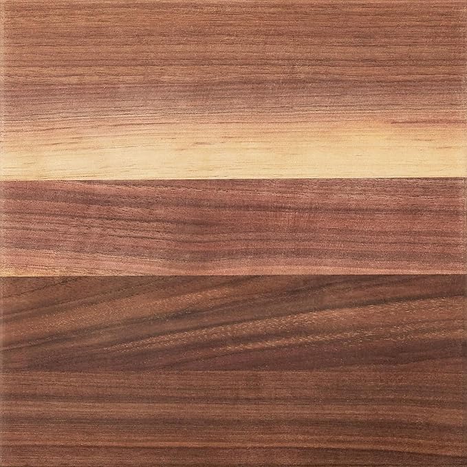 John Boos B Series Square Wooden Walnut Cutting Board 9”x9” – 1.5” Thick, 3-lb Non-Reversible Butcher Block with Wood Bun Feet & Edge-Grain