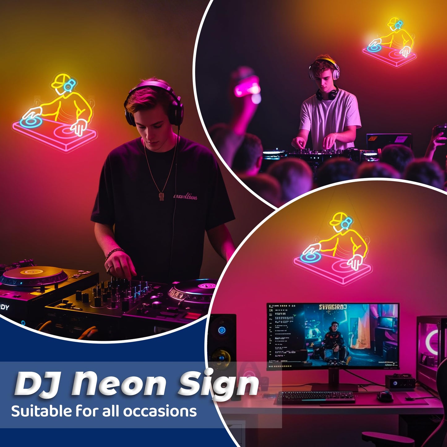 Coolgift Mart Dj Player Neon Sign  Dimmable Led Dj Room Decor Light With Usb Powered  Decorations For Bedroom Man Cave Bar Club  Gift For Dj And Heavy Metal Music Lovers