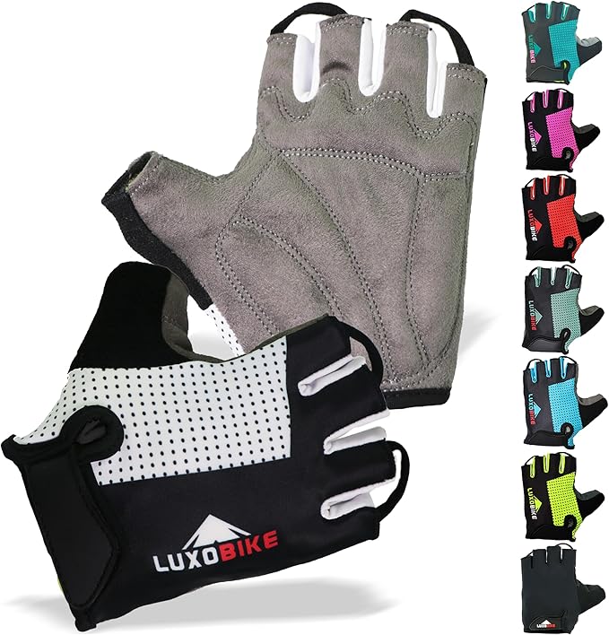 LuxoBike Bike Gloves for Men Cycling Biking Gloves Women - Padded Shock Absorbing Bicycle Riding, Anti-Slip Breahtable Hal...