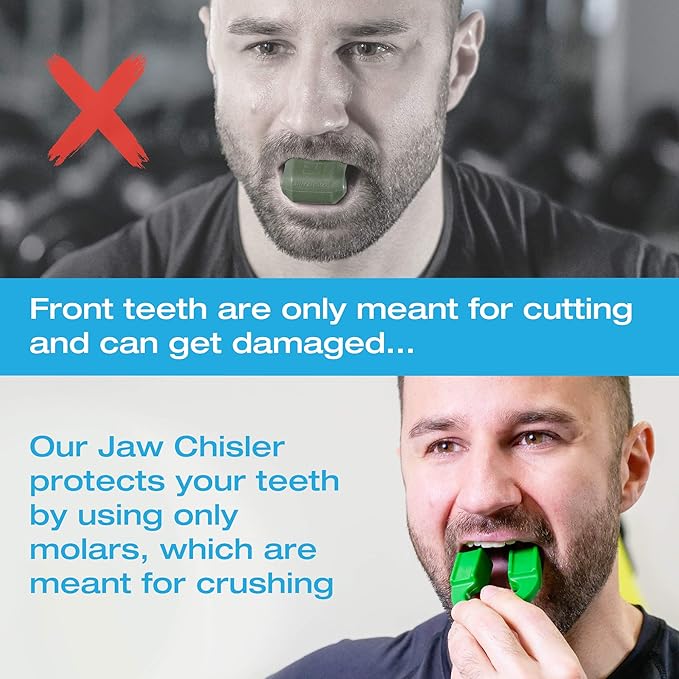 Jawline Exerciser by Tilcare - Jaw Exerciser for Men and Women that helps to workout your Jaw, Neck and tone your face with exercise - Face Slimmer that will chisel your Jawline - Intermediate 50lb