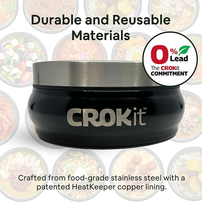Extra Large Insulated Food Bowl – Premium Stainless Steel Thermal Bowl for Hot & Cold Meals – Leak-Proof, Portable, and Durable Hot Insulated Food Container for Full Meals On-the-Go - 7.75" x 3.3"
