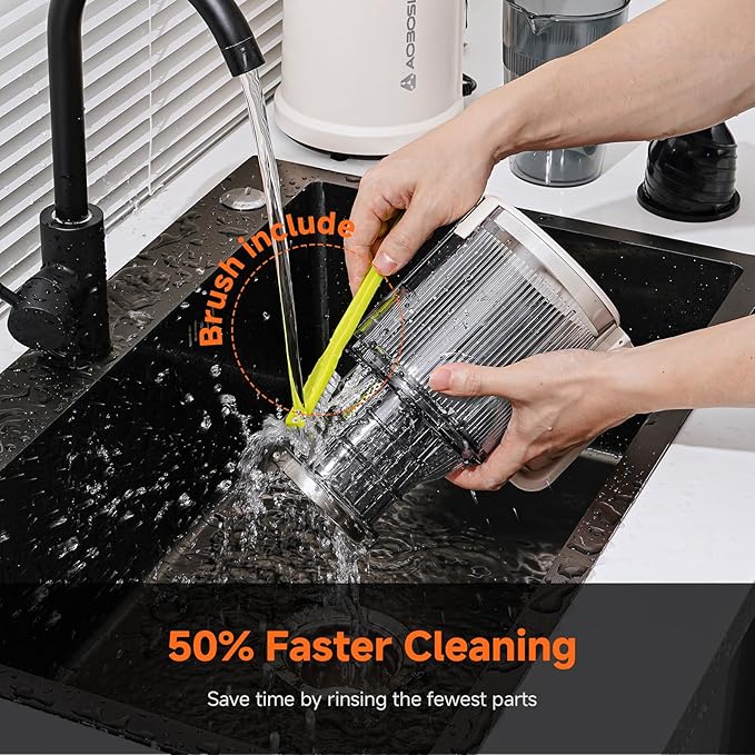 Slow Cold Press Juicer Machine: Electric Masticating Juicer Extractor Easy Clean - 5.4" Extra Large Feed Chute Fit Whole Fruits & Vegetables - Cold Pressed Slow Blender Juicer