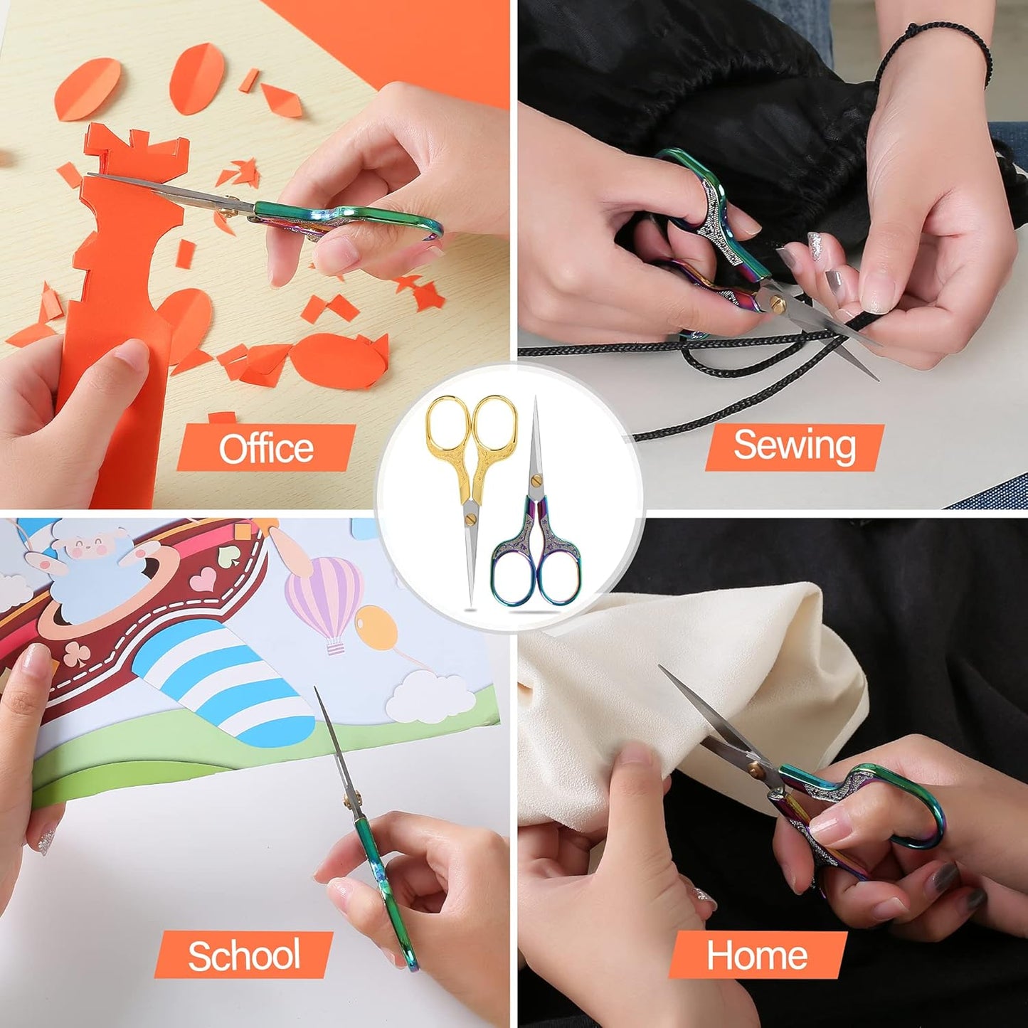 Premium Craft Scissors with Extra Sharp Blades 5 Inch - Ideal For Sewing, Cross Stitch Crochet - With Protective Cover…